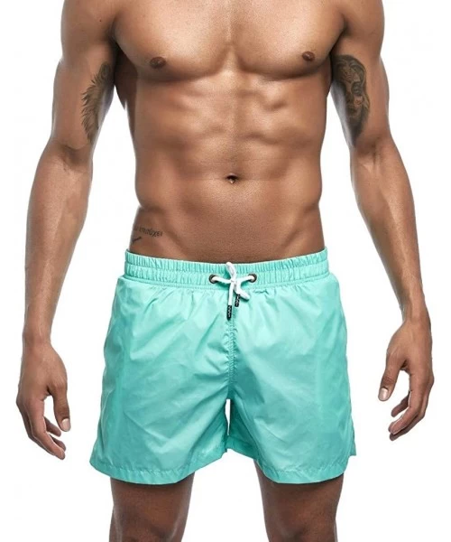 Trunks Men's Shorts Swim Trunks Quick Dry Beach Surfing Running Swimming Watershort - Green - CQ1999LIA9O