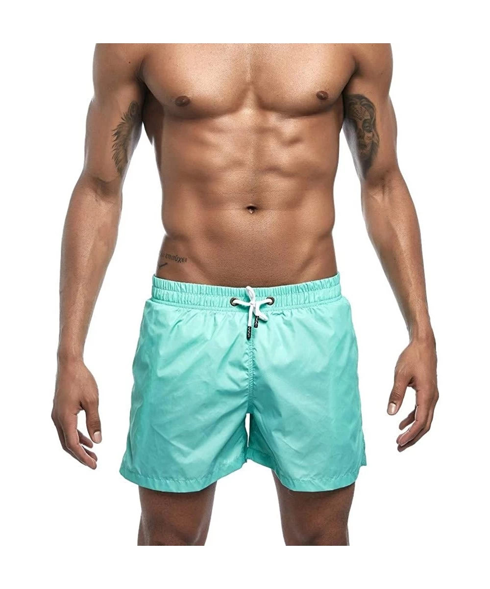 Trunks Men's Shorts Swim Trunks Quick Dry Beach Surfing Running Swimming Watershort - Green - CQ1999LIA9O