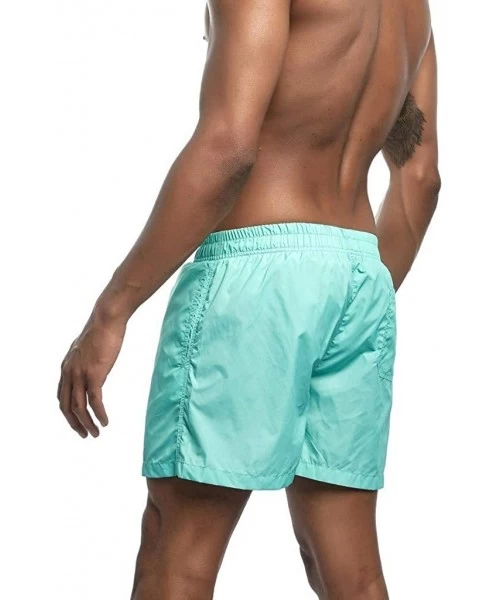 Trunks Men's Shorts Swim Trunks Quick Dry Beach Surfing Running Swimming Watershort - Green - CQ1999LIA9O