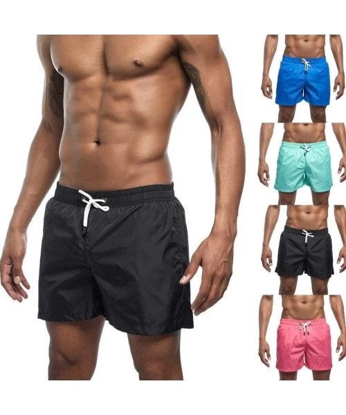 Trunks Men's Shorts Swim Trunks Quick Dry Beach Surfing Running Swimming Watershort - Green - CQ1999LIA9O