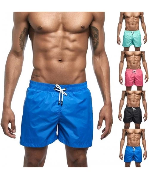 Trunks Men's Shorts Swim Trunks Quick Dry Beach Surfing Running Swimming Watershort - Green - CQ1999LIA9O