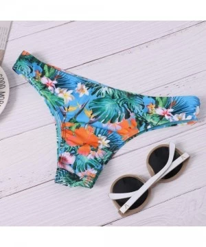 Sets Summer Womens Swimwear- Low Waist Floral Print Criss Cross Bikini Set Swimming Two Piece Swimsuits Bathing Suit - 019- B...