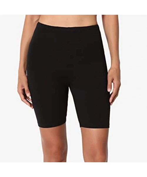 Board Shorts Women Sport Yoga Shorts Mid Cotton Spandex High Waist Active Sport Short Leggings - Black - CM190444SSR