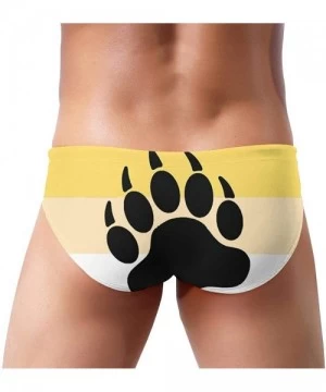 Briefs Men Boys Tie Rope Swim Briefs Triangle Bikini Swimwear - Gay Bear Paw Print Flag - C31976UQ30W