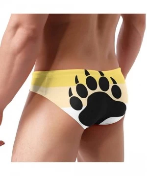 Briefs Men Boys Tie Rope Swim Briefs Triangle Bikini Swimwear - Gay Bear Paw Print Flag - C31976UQ30W