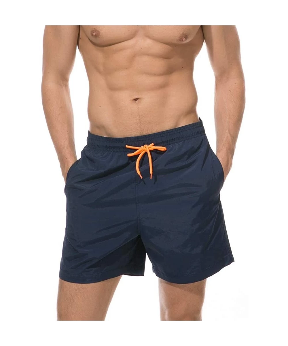 Board Shorts Men's Swim Trunks Quick Dry Board Shorts Solid Waist Swimming Shorts with Pockets Beach Swimwear Bathing Suits -...