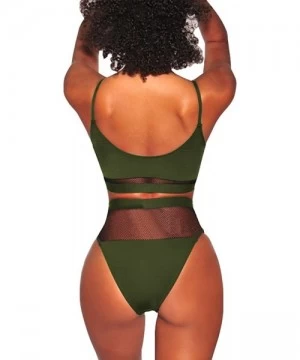 Sets Women's Sexy 2 Pieces Bikini Set High Cut Cheeky Swimsuit Swimwear - Army Green - CA18CQW8ID8