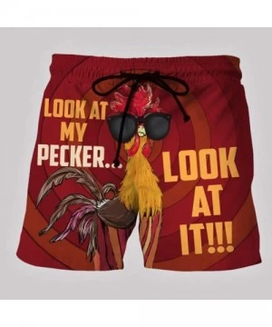 Trunks Men's Summer Holiday Drawstring Shorts Casual Cock Printed Beach Pants Swim Trunks-Look at My Pecker-Look at IT - G-re...