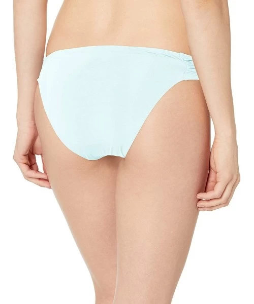 Bottoms Women's Shirred Hipster Low-Rise Solid Color Bikini Bottom - Aqua - C518OEGGLXW