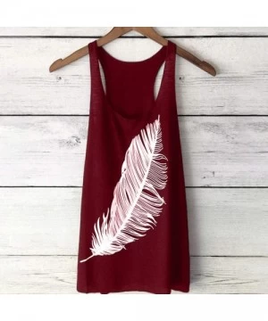 Rash Guards Dream Catcher Feather Print Sleeveless Tees Tops for Women Crew-Neck Tunic Tops Summer Beach Wrap Tops Dressy Blo...