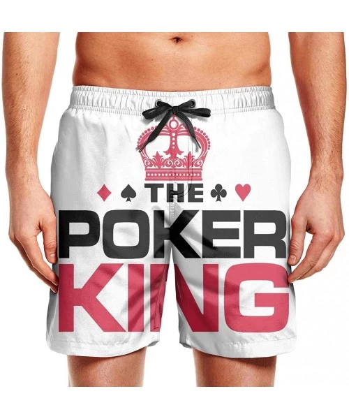 Board Shorts Men's Board Shorts Quick Dry Lime Fruit Swim Board Trunks - Poker King - CP18T4TL6RD