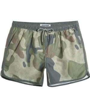 Trunks Mens Boys Short 80s 90s Vintage Swim Trunks with Mesh Lining Quick Dry Swim Suits Board Shorts - Camo - C018NNNMZSQ