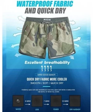 Trunks Mens Boys Short 80s 90s Vintage Swim Trunks with Mesh Lining Quick Dry Swim Suits Board Shorts - Camo - C018NNNMZSQ