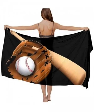 Cover-Ups Women Girls Fashion Chiffon Beach Bikini Cover Up Sunscreen Wrap Scarves - Baseball - CS190HIC7Z4