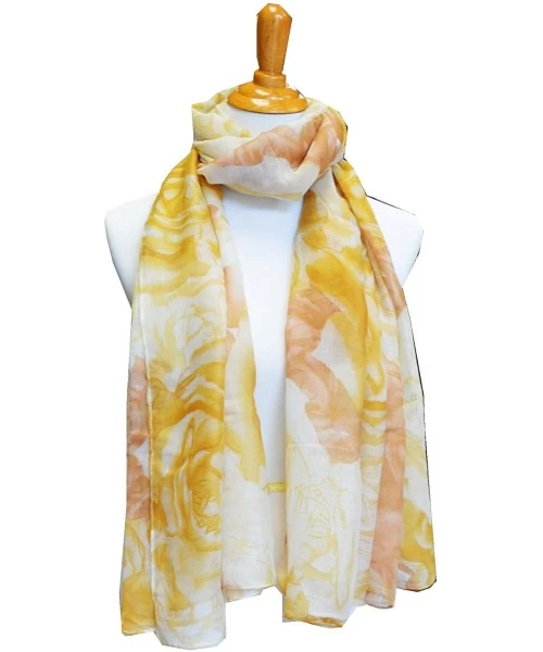 Cover-Ups Rose Jewelry Pareo Scarf Swimsuite Cover up - Rose Ii Yellow Brown - CG11A8EZJ37