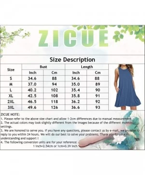 Cover-Ups Womens Sleeveless Summer Beach Dress T Shirt Simple Loose Sundress with Pockets Plus Size S 3XL Z navy Sun Flower -...