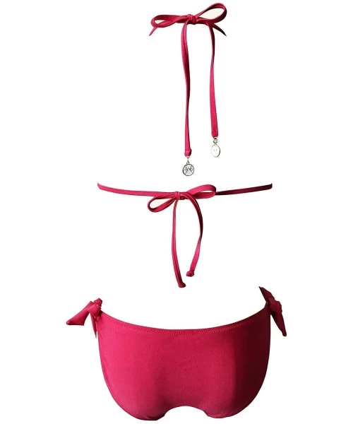 Sets Fashion Women's Sexy Two Piece Bikini Set Bathing Suits - Red - CU18M58IWUQ