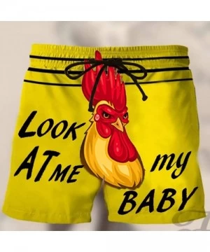 Board Shorts Men's Summer Holiday Drawstring Shorts Casual Cock Printed Beach Pants Swim Trunks-Look at My Pecker-Look at IT ...