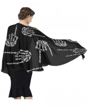 Cover-Ups Women Chiffon Scarf Sunscreen Shawl Wrap Swimsuit Cover Up Beach Sarongs - Heavy Metal Skull Rock Hand - CY19C4ISU27