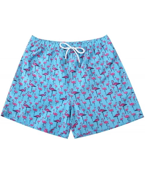 Board Shorts Mens Swimwear Flamingo Boardshort-Many and Various Prints Shorts-Swim Trunks with Mesh Lining and Pockets - 9 Fl...