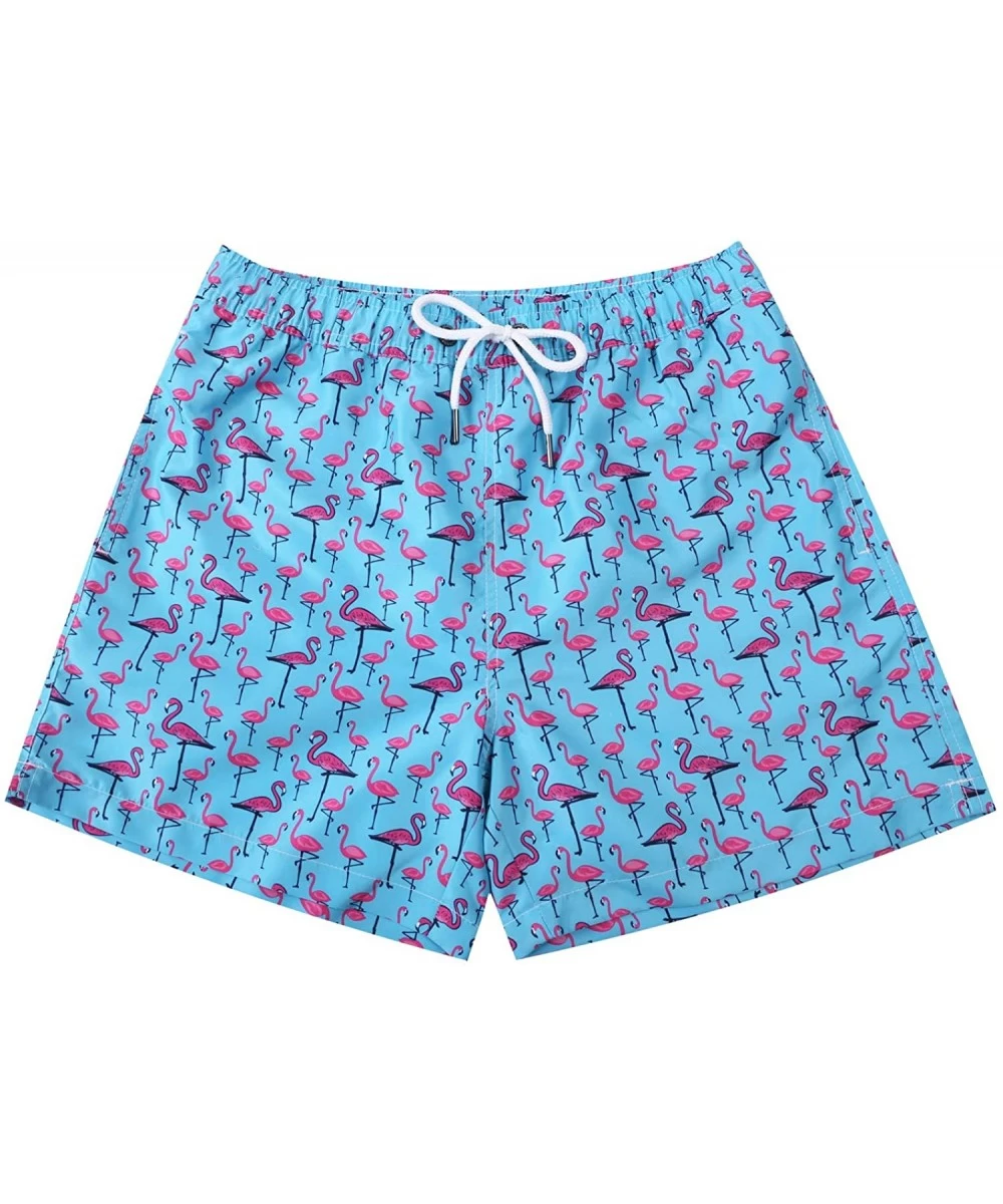 Board Shorts Mens Swimwear Flamingo Boardshort-Many and Various Prints Shorts-Swim Trunks with Mesh Lining and Pockets - 9 Fl...