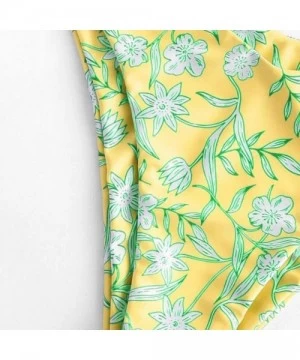 Racing Women Flower Printed High Cut V Wired Bikini Swimwear Swimsuit Beachwear - B-yellow - CJ196SA5H7T