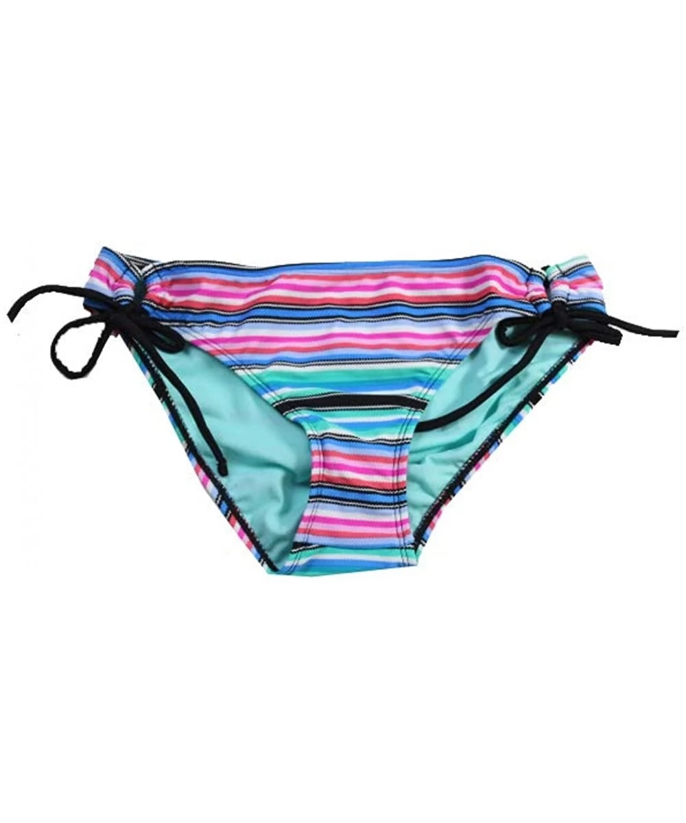 Bottoms Women's Printed Side-Tie Bikini Bottom - Black/Multi - CR12CH37IOZ