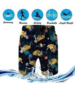 Trunks Mens Swim Trunks 3D Print Quick Dry Swimwear Summer Casual Athletic Beach Short Bathing Suits with Pockets - Meat Roll...