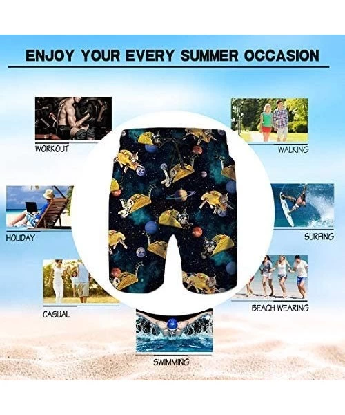 Trunks Mens Swim Trunks 3D Print Quick Dry Swimwear Summer Casual Athletic Beach Short Bathing Suits with Pockets - Meat Roll...