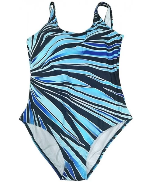 One-Pieces Women Swimsuit Color Block Plus Size Athletic One Piece Swimsuit Racerback Swimwear Bathing Suit Monokini - 1 - CQ...