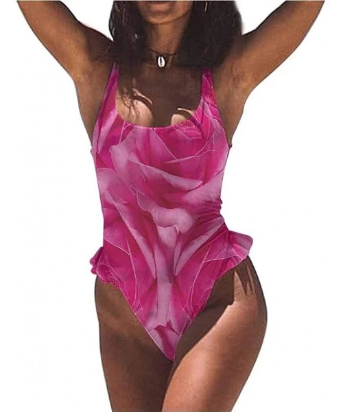 Bottoms Swimwear Rose- Modern Style Pink Blossoms Comfortable and Sexy - Multi 13-one-piece Swimsuit - CL19E70M6YA