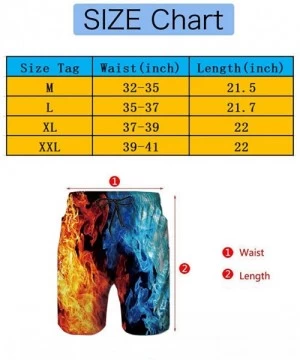 Board Shorts Relaxed Swim Trunks Big & Tall Half Pants for Men Boy- Loose Fast Dry Underwear - Black and Blue Cool Skulls - C...