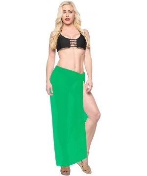 Cover-Ups Women One Size Summer Beach Wrap Cover Up Maxi Skirt Sarong Full Long B - Green_e591 - C111APUV18L