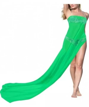 Cover-Ups Women One Size Summer Beach Wrap Cover Up Maxi Skirt Sarong Full Long B - Green_e591 - C111APUV18L