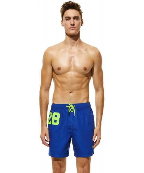 Racing Mens Sports Surfing Swimwear Board Shorts - 8302 Blue - CF18G9K8TI6