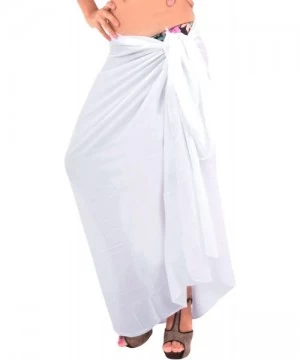 Cover-Ups Women's Swimwear Pareo Beach Cover Up Sarong Wrap Skirts Embroidered - Ghost White_t731 - CQ182G4HH53