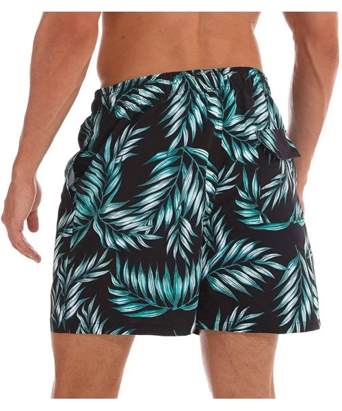 Trunks Men's Swim Trunks Quick Dry Beach Shorts Mesh Lining - Bamboo Leaf - CC18OIISXCG