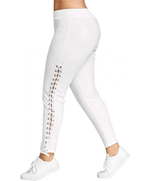 Board Shorts Fashion Large Size Sexy Women's Leggings Trousers Yoga Sports Printing Casual Pants - E-white - CR193I3QL3T