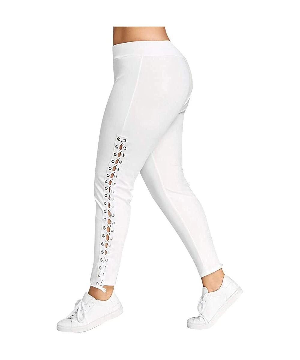 Board Shorts Fashion Large Size Sexy Women's Leggings Trousers Yoga Sports Printing Casual Pants - E-white - CR193I3QL3T