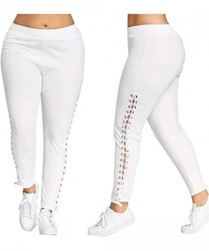 Board Shorts Fashion Large Size Sexy Women's Leggings Trousers Yoga Sports Printing Casual Pants - E-white - CR193I3QL3T