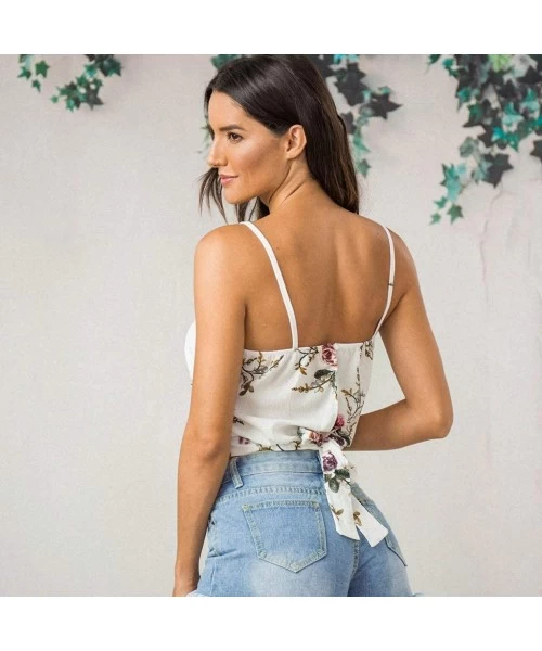 Racing 2020 Summer Womens Camisole Sleeveless Striped Button Camis Spaghetti Strappy Bowknot Crop Tank Tops Vests 0111 White ...