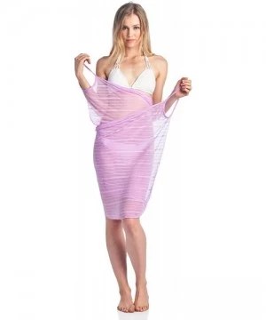 Cover-Ups Women's Bikini Cover Ups Wrap Backless Strap Beach Summer Dress - Purple - C617Y53DEIM