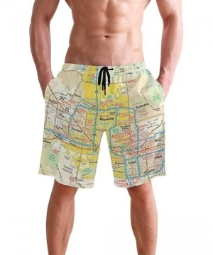 Board Shorts Mens Swim Trunks Skull Cacti Cactus Beach Board Shorts - Phoenix Arizona Area Map - C318NX9D05G