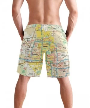 Board Shorts Mens Swim Trunks Skull Cacti Cactus Beach Board Shorts - Phoenix Arizona Area Map - C318NX9D05G