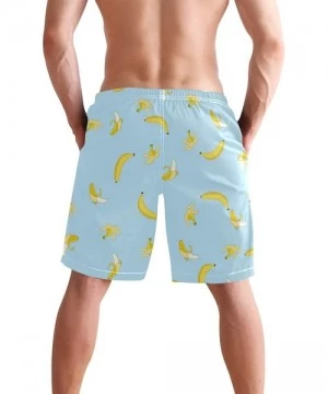 Racing Men's Swim Trunks Tropical Beach with Palm Tree Quick Dry Beach Board Shorts with Pockets - Banana - C718R2Q3T2L