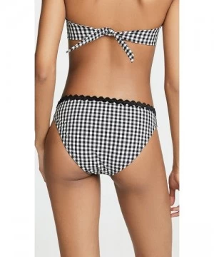 Tankinis Women's Classic Black Gingham Bikini Bottoms - Black/White - C618QEALWUG