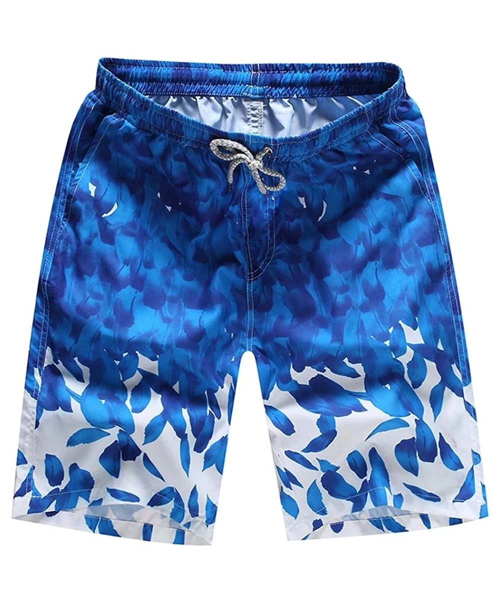 Board Shorts Swim Trunks Quick Dry Beach Surfing Running Swimming Water Pants Drawstring Boardshorts - Dark Blue - CQ1957M4HQ9