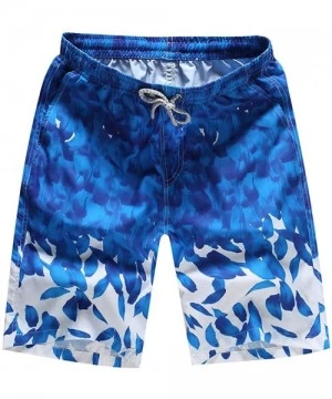 Board Shorts Swim Trunks Quick Dry Beach Surfing Running Swimming Water Pants Drawstring Boardshorts - Dark Blue - CQ1957M4HQ9