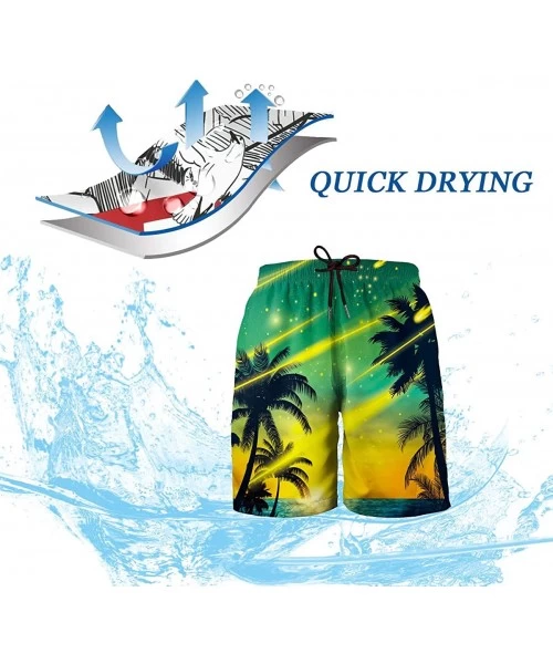 Board Shorts Mens Funny Swim Trunks 3D Graphic Print Quick Dry Surf Beach Board Shorts with Mesh Lining - Style17 - CS18SHI2HDX