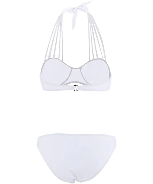 Sets Women's Swimwear Push Up Bikini Bandeau Bathing Suits 2 Piece Swimsuits - White - CN18SGQLITG